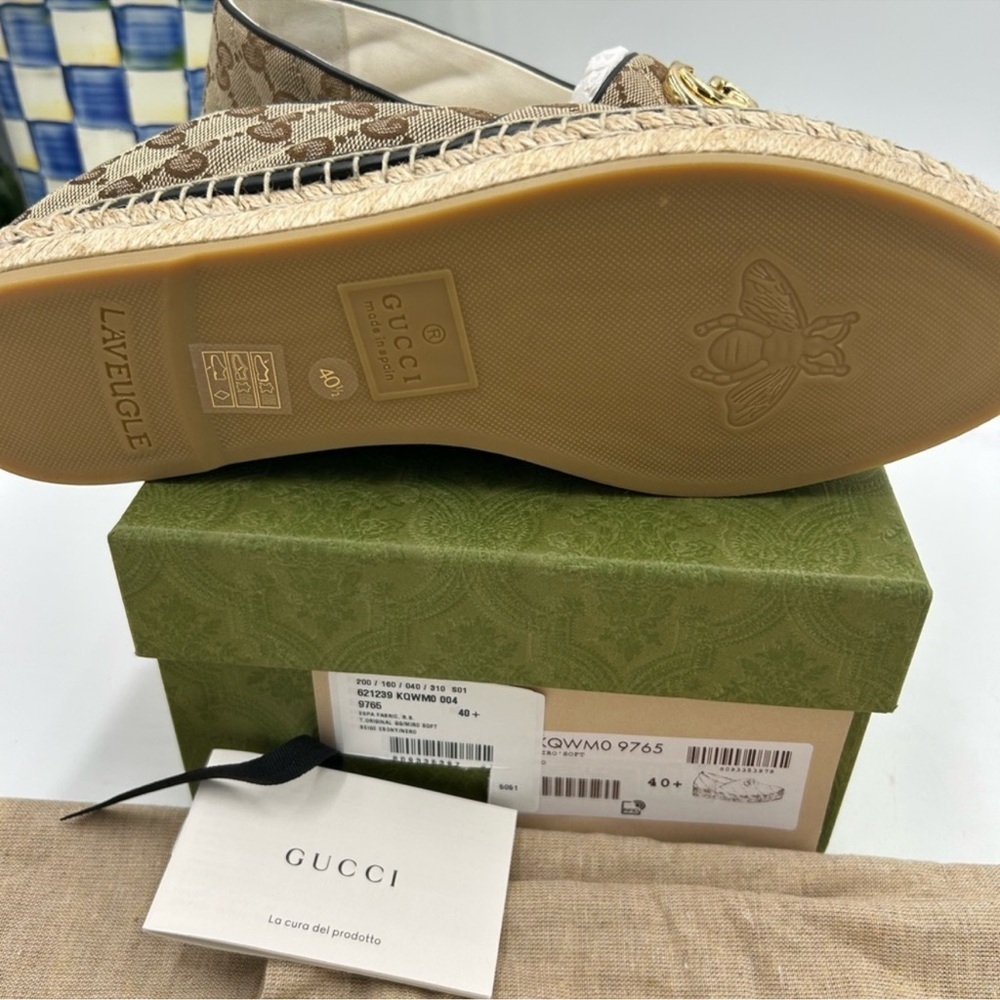 Women’s Gucci, GG supreme canvas espadrilles size 40.5 made in Spain - Picture 10 of 10
